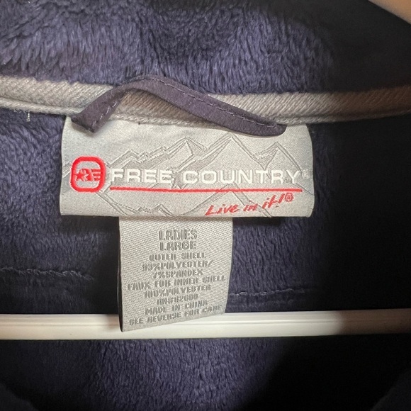 Free Country Jacket Womens Large Purple Polyester Long Sleeve Logo Full Zipper - Picture 3 of 4